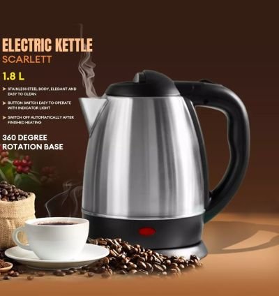 Stainless Steel Electric Cordless Jug 1.8L Kettle Overheat Protection 1500W New