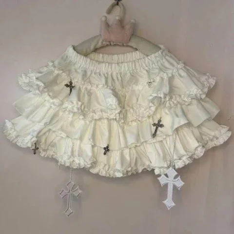 Women's Blue Black Riveted Belt Denim Mini Skirt