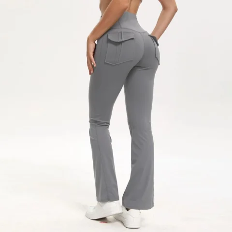 Women's High Waisted Flared Yoga Pants with Pockets