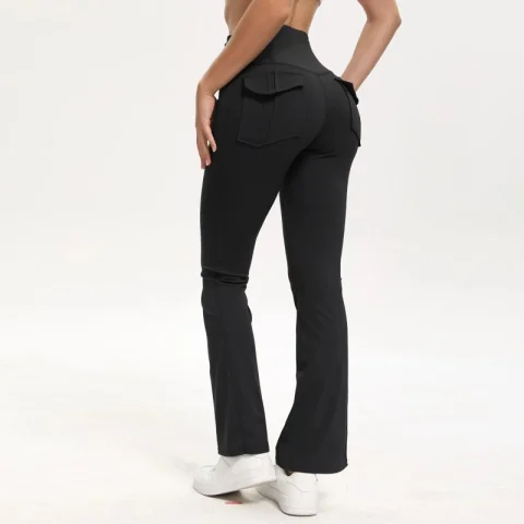 Women's High Waisted Flared Yoga Pants with Pockets