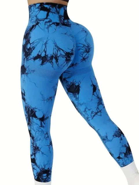 Women's Tie-Dye Seamless  High Waist Stretch Pants Stretch Fitness Yoga Pants