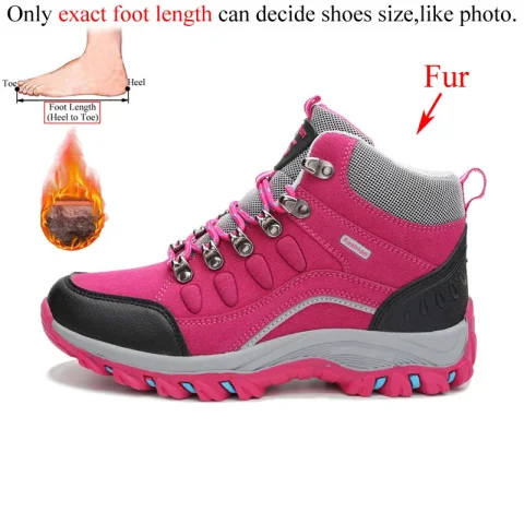  Women's Winter Ankle Leather Hiking Trekking Shoes