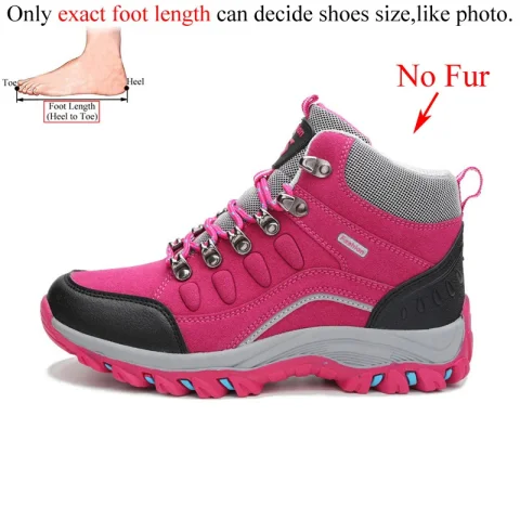  Women's Winter Ankle Leather Hiking Trekking Shoes