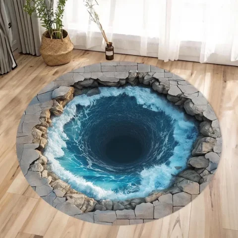 3D Vortex Rug Illusion Rug Optical Illusion