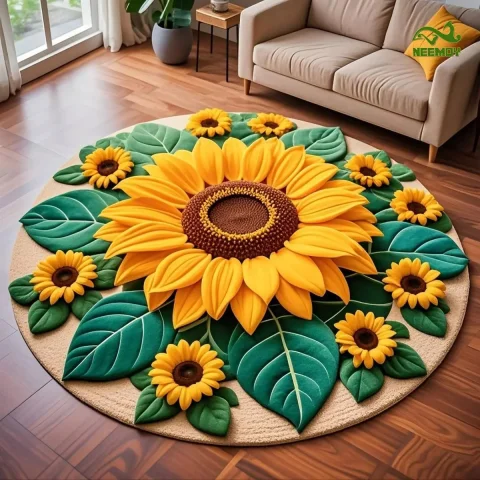 Non-slip Sunflower  Decoration Carpet Rug