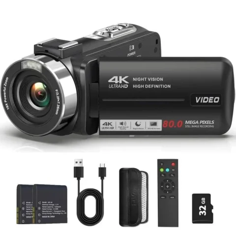 4K Video Camera Camcorder Ultra 80MP With IR Night Vision